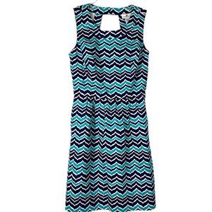 Vineyard Vines Dress Whale Tail Blue Turquoise Chevron  Stripe Sleeveless 4